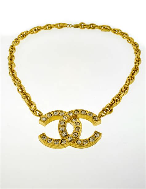 chanel cc rhinestone necklace|chanel necklace sale.